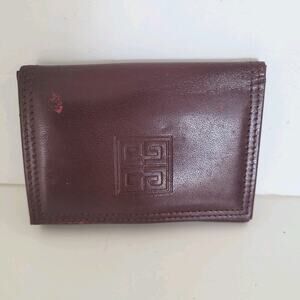 Givenchy 6 Key Hooks Holder Case Wallet Red Burgundy Small Logo Leather Vintage